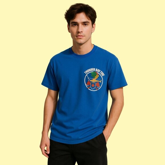 Vintage Thunder Bay Fire Dept Graphic Tee – Gildan Ultra Cotton – Size M - Picture 3 of 12